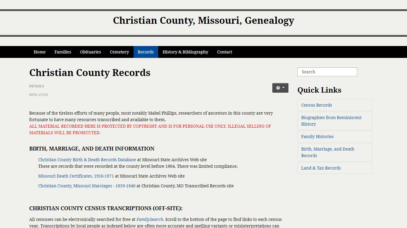 Christian County Records